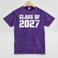 Class Of 2027 High School College Graduation Reunion T-Shirt Mineral Wash Tshirts Mineral Purple