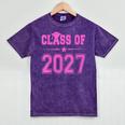 Class Of 2027 Pink Girls Shirt Graduation Mineral Wash Tshirts Mineral Purple