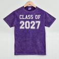 Class Of 2027 Shirt Graduation School Future Graduate Mineral Wash Tshirts Mineral Purple
