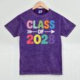 Class Of 2028 Colorful Graduation Mineral Wash Tshirts Mineral Purple