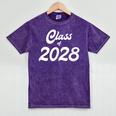 Class Of 2028 Shirt Graduation Him Her Senior Class Mineral Wash Tshirts Mineral Purple