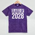Class Of 2028 Shirt Senior 2028 Graduation Mineral Wash Tshirts Mineral Purple