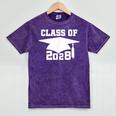 Class Of 2028 T-Shirt School Graduation Pride Tee Mineral Wash Tshirts Mineral Purple