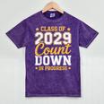 Class Of 2029 Count Down Fun First Day 8th Grade Graduation Mineral Wash Tshirts Mineral Purple