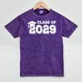 Class Of 2029 Senior Graduation 2029 Shirt Mineral Wash Tshirts Mineral Purple