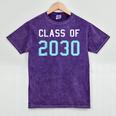 Class Of 2030 Graduation T-Shirt Mineral Wash Tshirts Mineral Purple