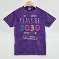 Class Of 2030 Grow With Me 2nd Grade Graduation Mineral Wash Tshirts Mineral Purple