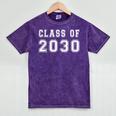 Class Of 2030 High School Graduation Date Kindergarten Shirt Mineral Wash Tshirts Mineral Purple