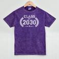 Class Of 2030 Kindergarten To Graduation Future Mineral Wash Tshirts Mineral Purple