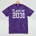 Class Of 2031 Graduation Kindergarten Back To School Mineral Wash Tshirts Mineral Purple
