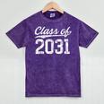 Class Of 2031 Grow With Me Graduation Mineral Wash Tshirts Mineral Purple