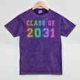 Class Of 2031 High School Graduation Date Kindergarten Shirt Mineral Wash Tshirts Mineral Purple