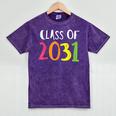Class Of 2031 Kindergarten Graduation Back To School T-Shirt Mineral Wash Tshirts Mineral Purple