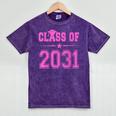 Class Of 2031 Pink Girls Shirt Graduation Mineral Wash Tshirts Mineral Purple