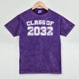 Class Of 2032 32 School Tee Shirt Graduation Class Party Mineral Wash Tshirts Mineral Purple
