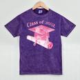 Class Of 2032 Senior 2032 Back To School 2032 Graduation Cap Mineral Wash Tshirts Mineral Purple