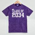 Class Of 2034 Grow With Me First Day Of School Graduation Mineral Wash Tshirts Mineral Purple