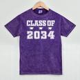 Class Of 2034 School Graduation Mineral Wash Tshirts Mineral Purple
