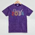 Class Of 2034 Senior Graduate 2034 Graduation Mineral Wash Tshirts Mineral Purple