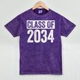 Class Of 2034 Shirt Senior 2034 Graduation Mineral Wash Tshirts Mineral Purple