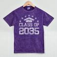 Class Of 2035 Grow With Me Graduation Back To School Mineral Wash Tshirts Mineral Purple