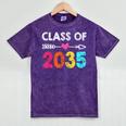 Class Of 2035 Kindergarten Pre K Grow With Me Graduation Mineral Wash Tshirts Mineral Purple