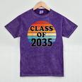 Class Of 2035 Senior Graduate Retro Graduation Mineral Wash Tshirts Mineral Purple