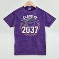 Class Of 2037 Graduation Mineral Wash Tshirts Mineral Purple