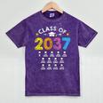 Class Of 2037 Grow With Me Checklist Graduation Mineral Wash Tshirts Mineral Purple