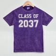 Class Of 2037 Shirt Graduation School Future Graduate Mineral Wash Tshirts Mineral Purple