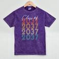 Class Of 2037 Vintage Kindergarten To Graduation Mineral Wash Tshirts Mineral Purple