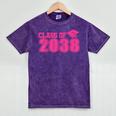 Class Of 2038 Pink Girls Growing Up School Memory Graduation Mineral Wash Tshirts Mineral Purple