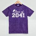 Class Of 2041 Grow With Me Graduation First Day Of School Mineral Wash Tshirts Mineral Purple