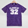 Class Of 32 2032 School Tee Shirt Graduation Class Party Mineral Wash Tshirts Mineral Purple