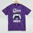 Class Of Gamer 2023 Shirt Graduation Game Boy Graduate Mineral Wash Tshirts Mineral Purple