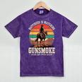 Classic Western Nostalgia Cowboy Sunset Mineral Wash Tshirts Mineral Purple