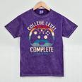 College Level Complete Class Of 2026 Gamer Graduation Grad Mineral Wash Tshirts Mineral Purple