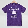 Congrats 2018 Alex College High School Graduation Mineral Wash Tshirts Mineral Purple