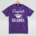 Congrats 2018 Brianna College High School Graduation T-Shir Mineral Wash Tshirts Mineral Purple