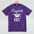 Congrats 2018 Eric College High School Graduation Mineral Wash Tshirts Mineral Purple
