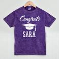 Congrats Sara College High School Graduation Mineral Wash Tshirts Mineral Purple