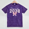 Coquette Bow Preppy Class Of 2038 Girly Girl 2038 Graduation Mineral Wash Tshirts Mineral Purple