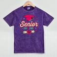 Coquette Pink Bow Senior 2026 2027 Graduation Mineral Wash Tshirts Mineral Purple