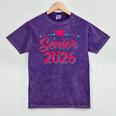 Coquette Pink Bow Senior 2026 Class Of Graduation Mineral Wash Tshirts Mineral Purple