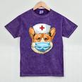 Corgi Dog Nurse RN Nursing School Graduation Mineral Wash Tshirts Mineral Purple