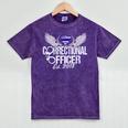 Corrections Officer 2018 Graduation Silver Line T-Shirt Mineral Wash Tshirts Mineral Purple