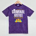 Criminal Justice Degree Graduation Senior Celebration Grad Mineral Wash Tshirts Mineral Purple