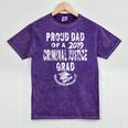 Criminal Justice Grad Proud Dad Vintage Graduation T Shirts Mineral Wash Tshirts Mineral Purple