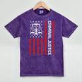 Criminal Justice Major College Student Graduate Graduation Premium Mineral Wash Tshirts Mineral Purple