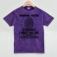 Criminal Justice School Degree Graduation Day Student Mineral Wash Tshirts Mineral Purple